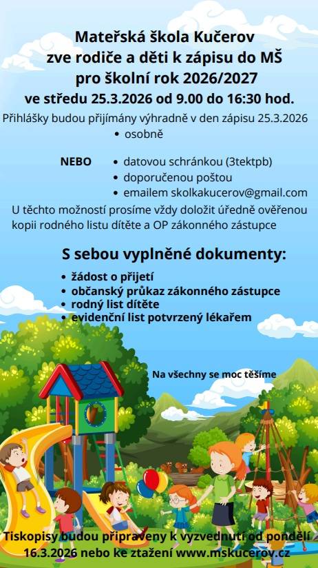 Zápis dětí do MŠ