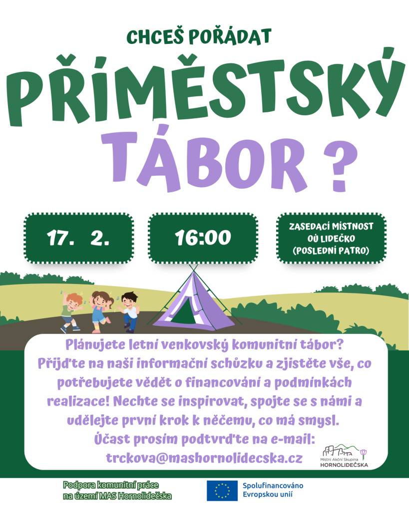 Zajemci o pořádání příměstských táborů-schůzka