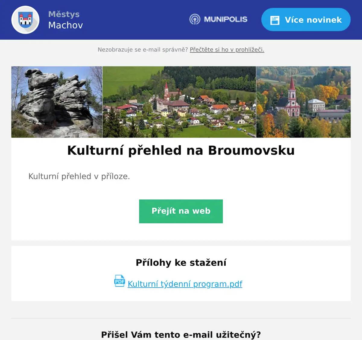 Kulturní přehled v příloze.