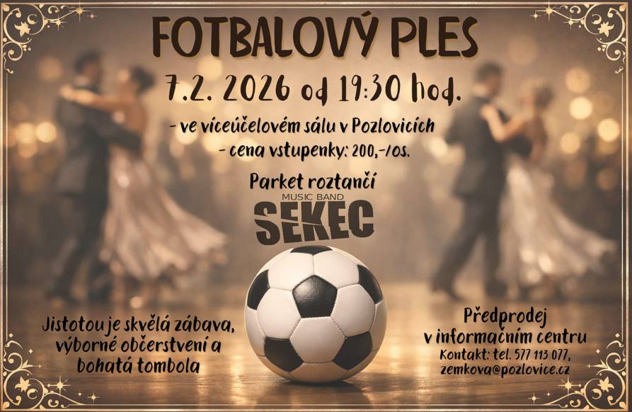 Fotbalový ples 7.2.2026 v Pozlovicích