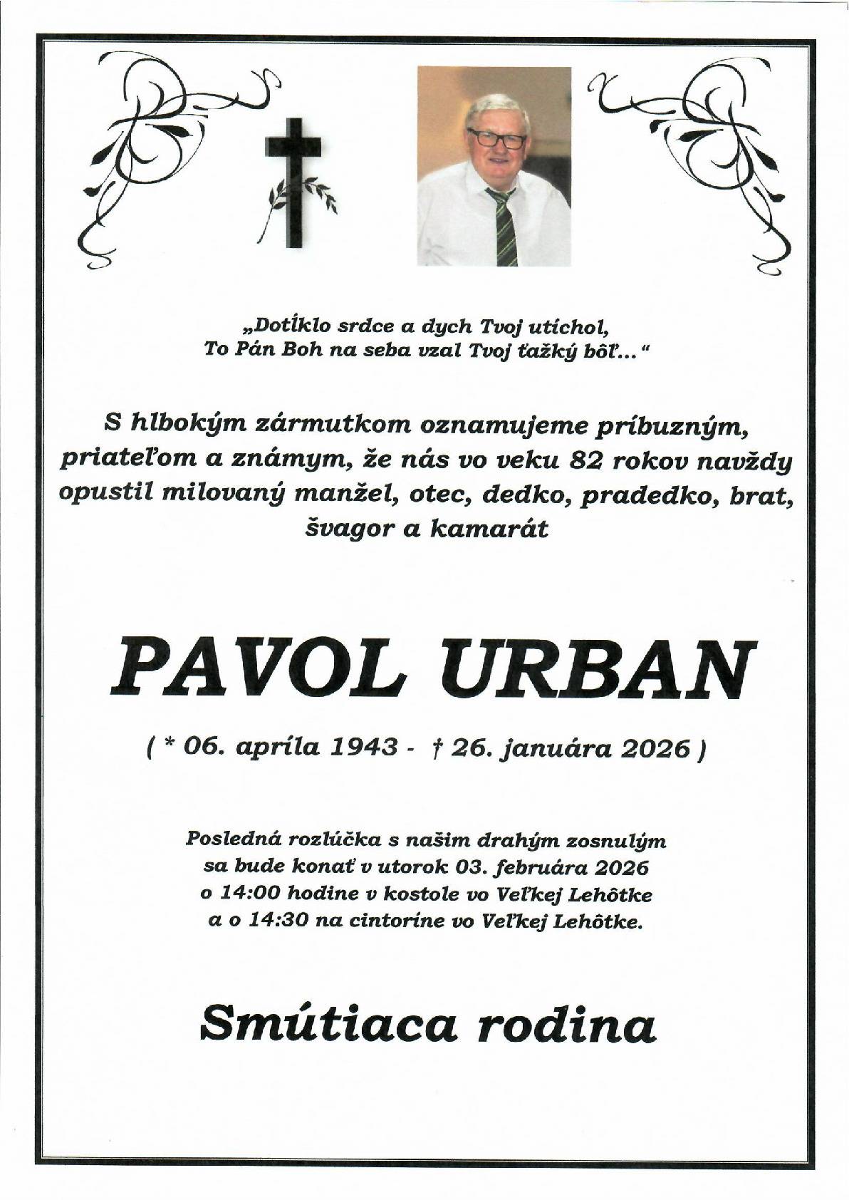 Náš  rodák  Pavol Urba