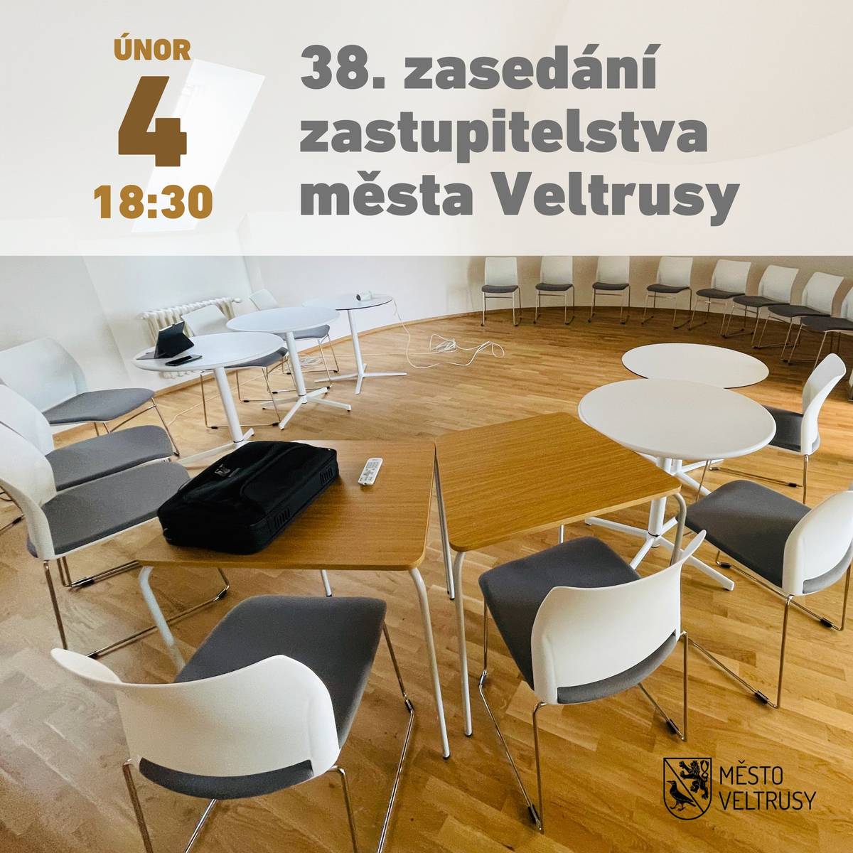 Město Veltrusy zve na 38. zasedání zastupitelstva města, které se uskuteční ve středu 4. února 2026 od 18:30 v podkrovním sále komunitního centra (online přenos). Program  Úvod, schválení programu Schválení ověřovatelů Ke schválení zastupitelstvem města (kromě veřejných zakázek)  Grantový program města Veltrusy na rok 2026 Připojení se k mezinárodní kampani „Vlajka pro Tibet“ Kupní smlouva pozemek parc. č. 1447 (část st. 177) Smlouva o zřízení věcného břemene – služebnosti č. IV-12-6037217/01 (ČEZ Distribuce, a. s.)   Informace  Vedení obce (a případní hosté)  plánované veřejné zakázky malého rozsahu aktuálně k odpadovému hospodářství   Výborů a komisí Zastupitelů Různé   Diskuze Závěr