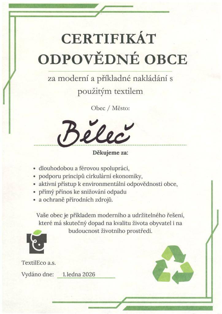 Všem občanům děkujeme za zodpovědný přístup k třídění odpadu.