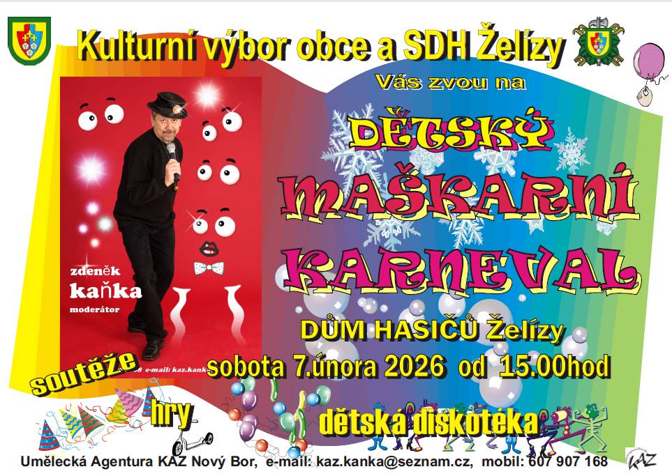 V sobotu 7. únory 2026 od 15 hodin  V domě hasičů v Želízích