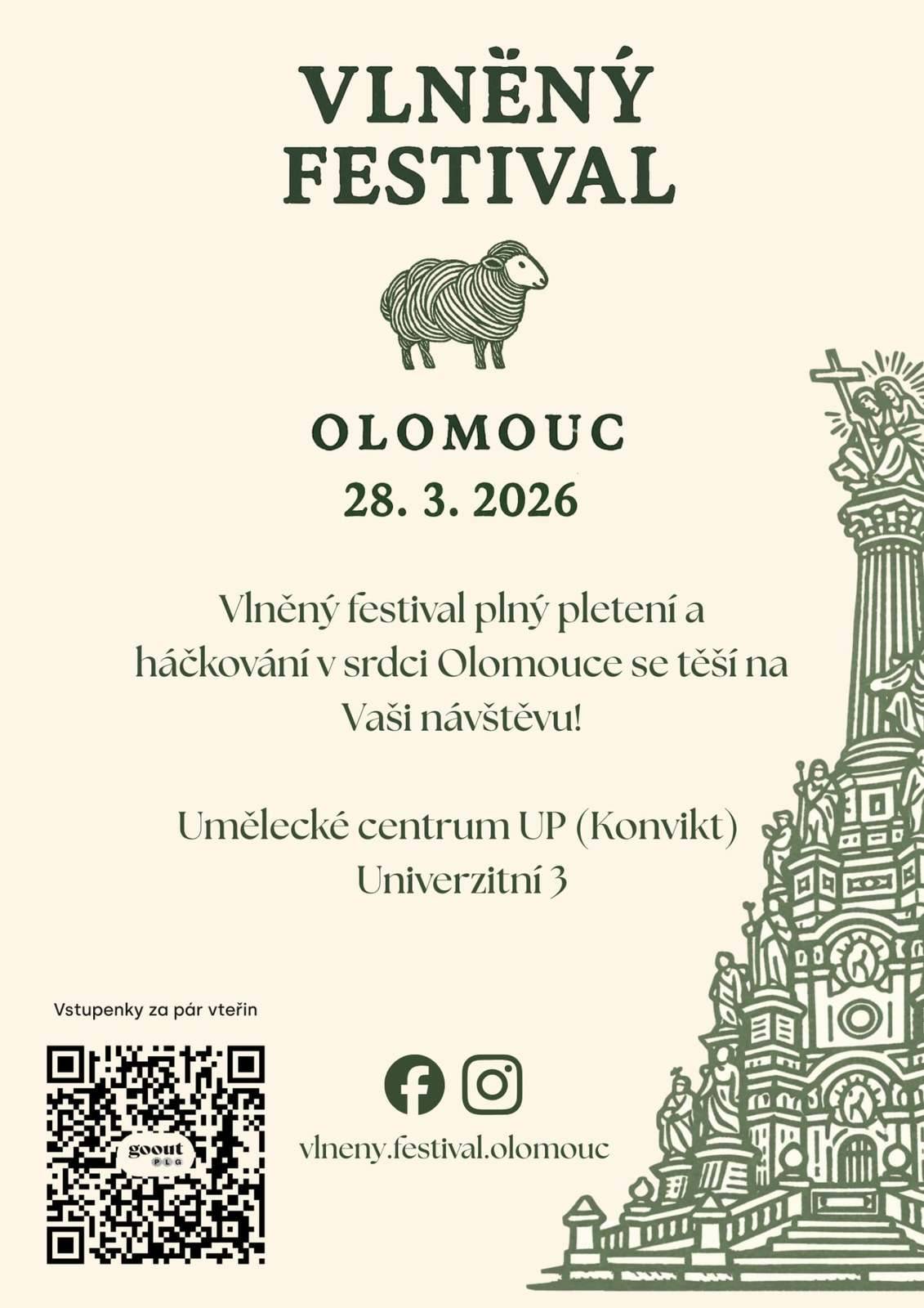Vlněný festival 28.3.2026 v Olomouci.