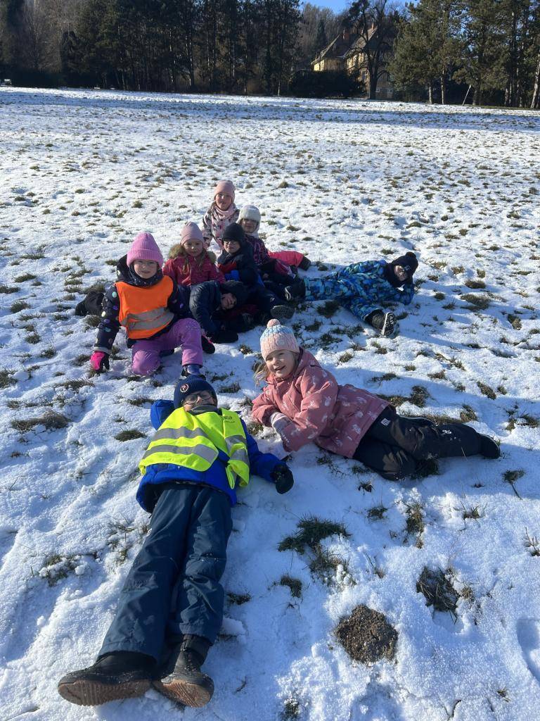 Vločka chvátá, padá na zem,  svět je bílý jedním rázem.  Kapka kapá po kapce,  snížek sněží na vrabce.