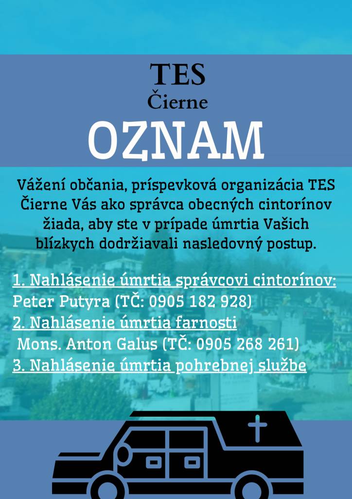 Postup pri nahlásení úmrtia