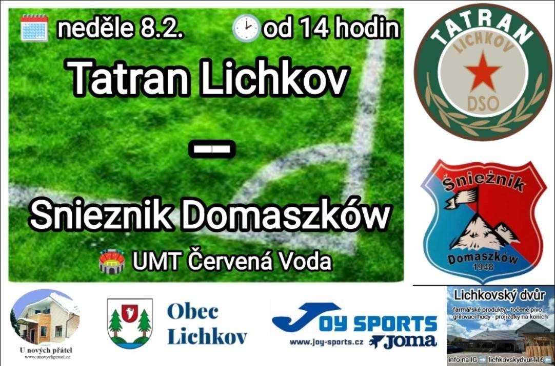 Ke druhému přípravnému utkání si Tatran pozval Snieznik Domaszków se kterým zápas odehraje na umělé trávě v Červené Vodě.
