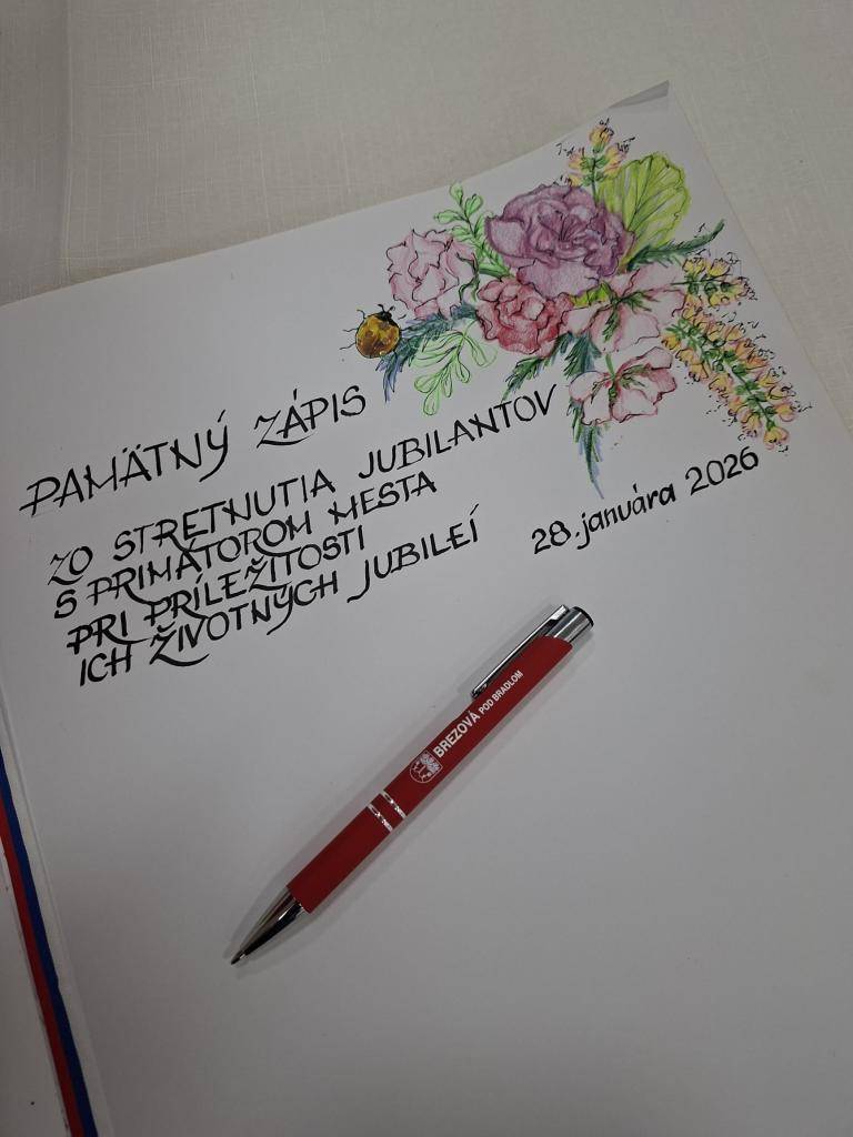 V stredu 28. januára 2026 primátor mesta Jaroslav Ciran slávnostne prijal v Dennom centre občanov, ktorí sa v druhom polroku 2025 dožili životného jubilea.