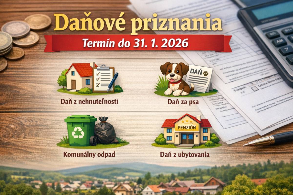 Daňové priznania k miestnym daniam a poplatkom – termín do 31. 1. 2026