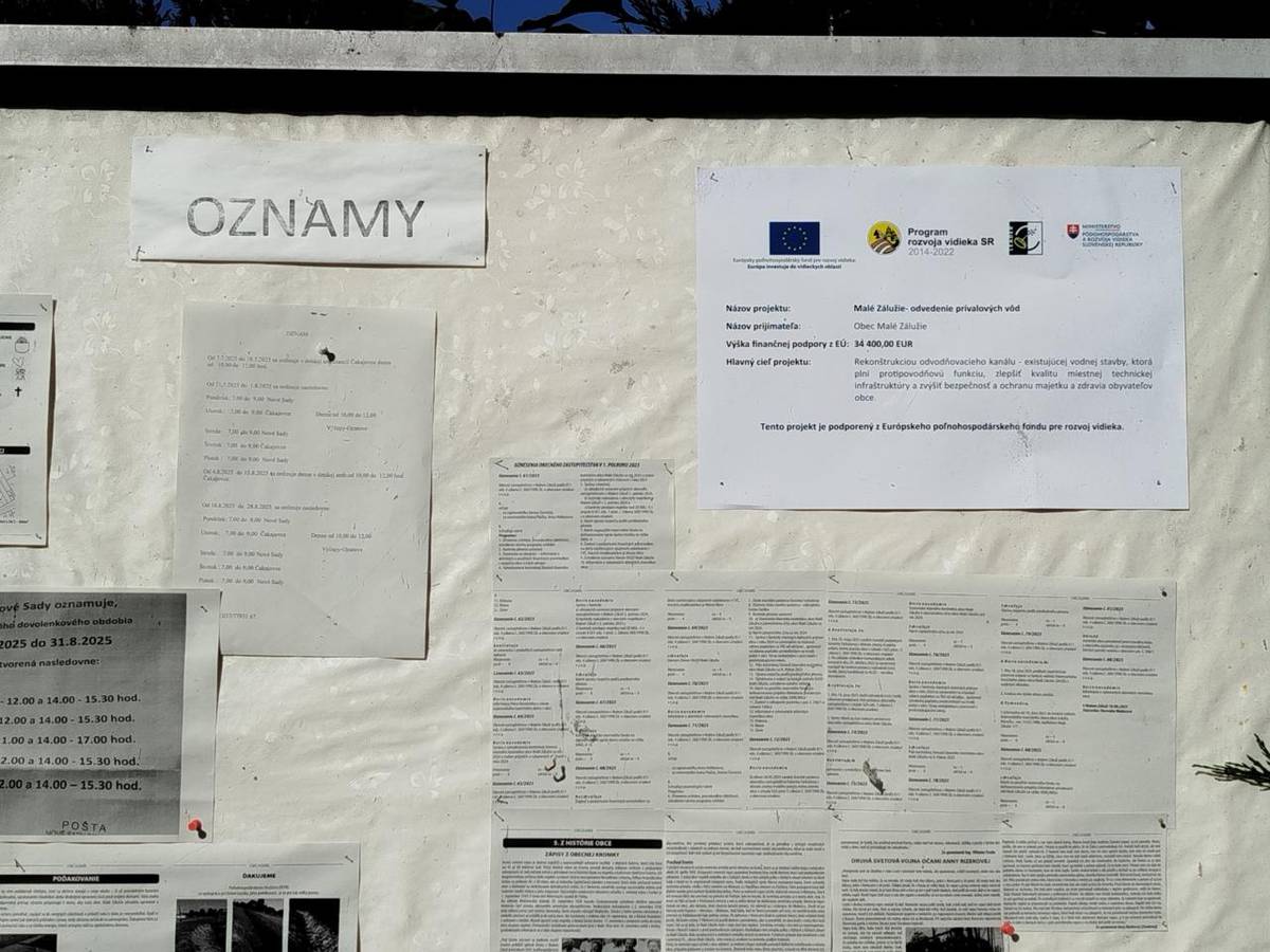 Vyhlásené v miestnom rozhlase