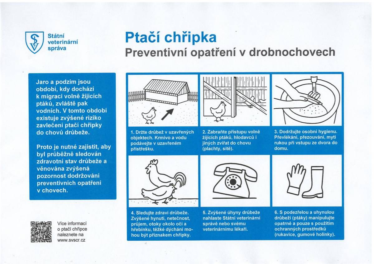 Krajská veterinární správa informuje občany, že v Zaječicích bylo potvrzeno ohnisko ptačí chřipky a doporučuje chovatelům drůbeže důsledné dodržování opatření biologické bezpečnosti ve svých chovech, zejména v ochraně chovaných ptáků před kontaktem s volně žijícími ptáky po dobu 30 dnů