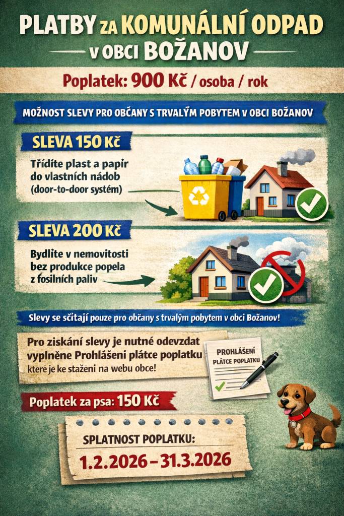 Poplatek ze psa  Poplatek za obecní systém odpadového hospodářství
