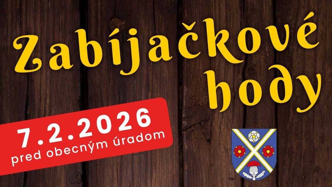 Vážení spoluobčania a návštevníci obce, srdečne Vás pozývame na Zabíjačkové hody v Blatnici, ktoré sa budú konať dňa 7.2.2026 od 10:00 hod. pred obecným úradom. Program:   10:00 - začiatok (príprava zabíjačkových špecialít) 13:00 - vystúpenie Záturčianskych heligonkárov  Tešiť sa môžete na tradičné zabíjačkové špeciality a predaj zabíjačkových špecialít a výrobkov.