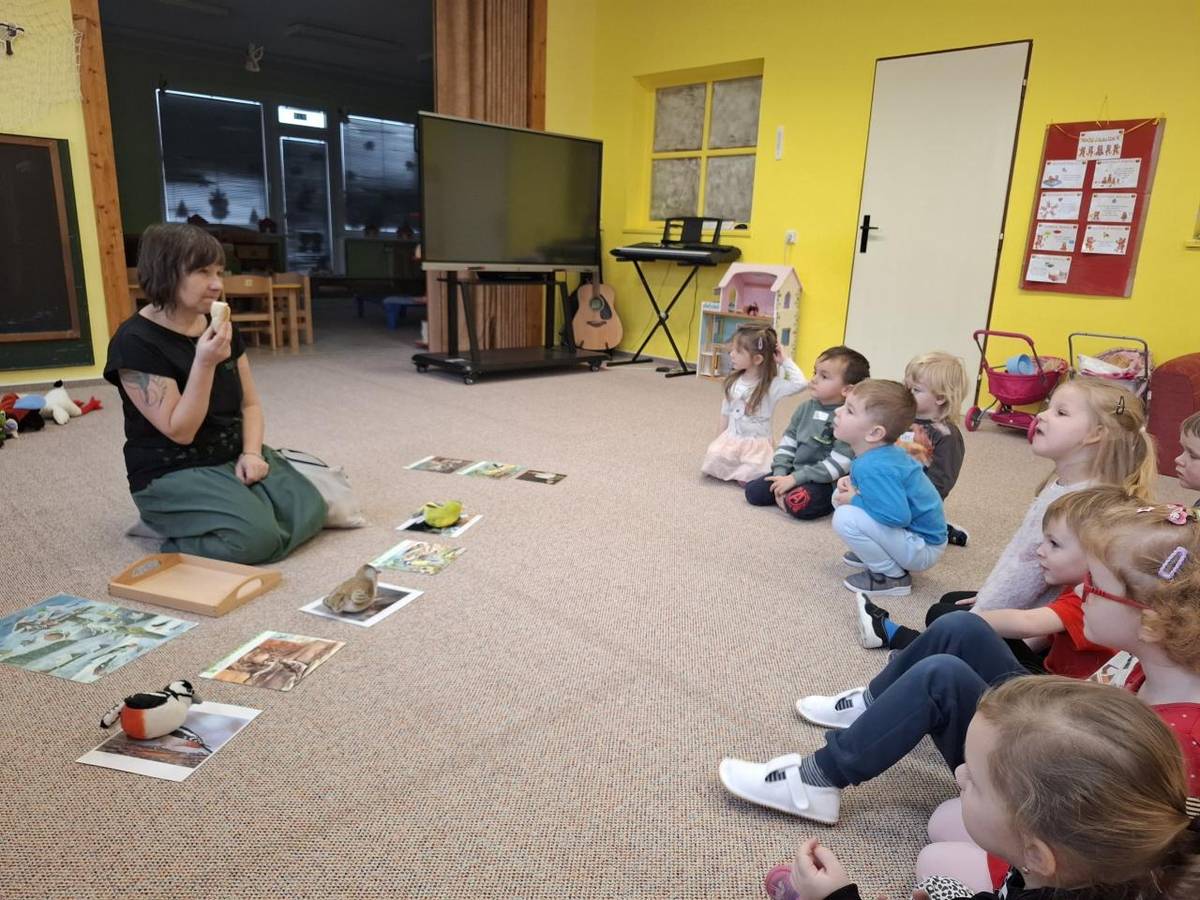 Dne 28. 1. proběhl v naší MŠ interaktivní vzdělávací program "Ptáci v zimě", kde se děti aktivně zapojovaly do různých  do různých ekologických úkolů a her.