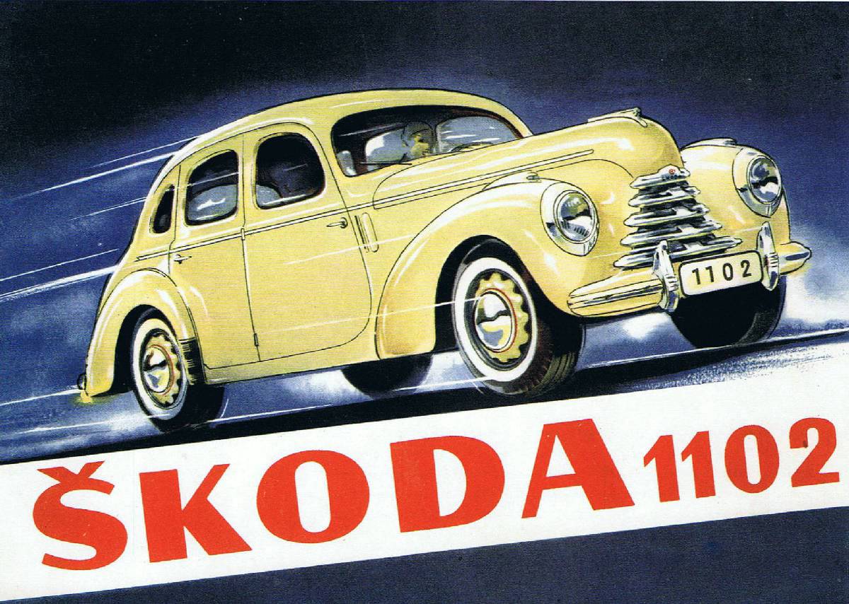 Propagační tiskovina zejména pro zahraniční prodejce. Čtyřdveřová verze se dodávala většinou jako Škoda 1102