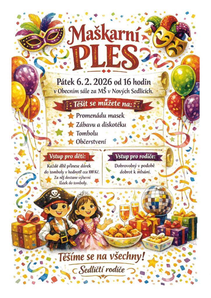 Srdečně zvou Sedličtí rodiče...