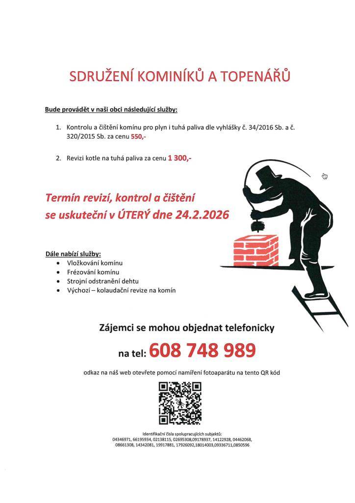 revize a čištění komínů