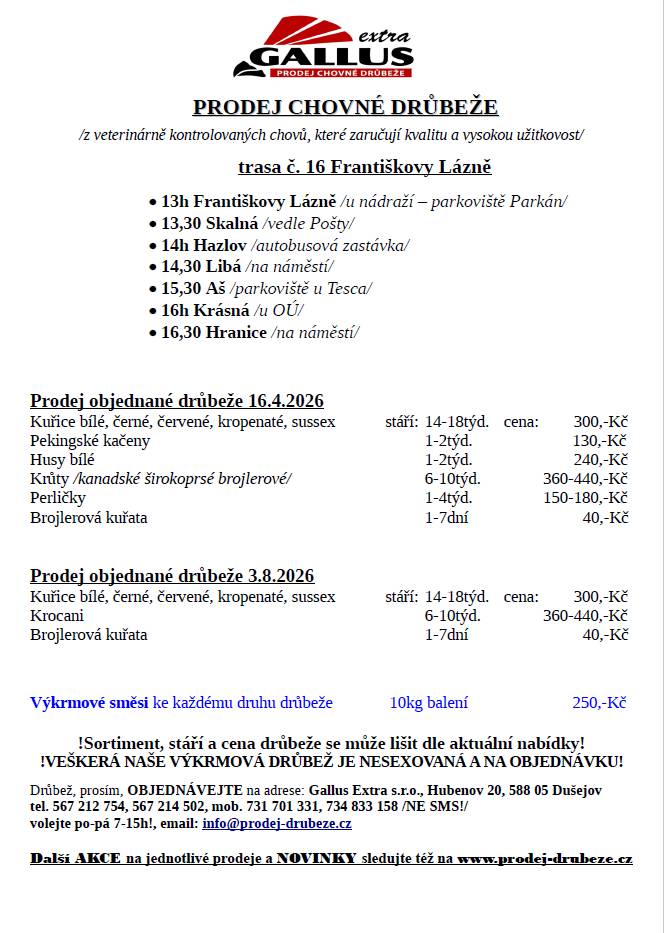 Prodej drůbeže Krásná