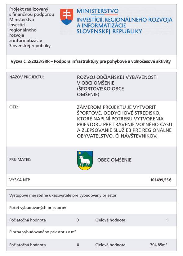 Športovisko obce Omšenie