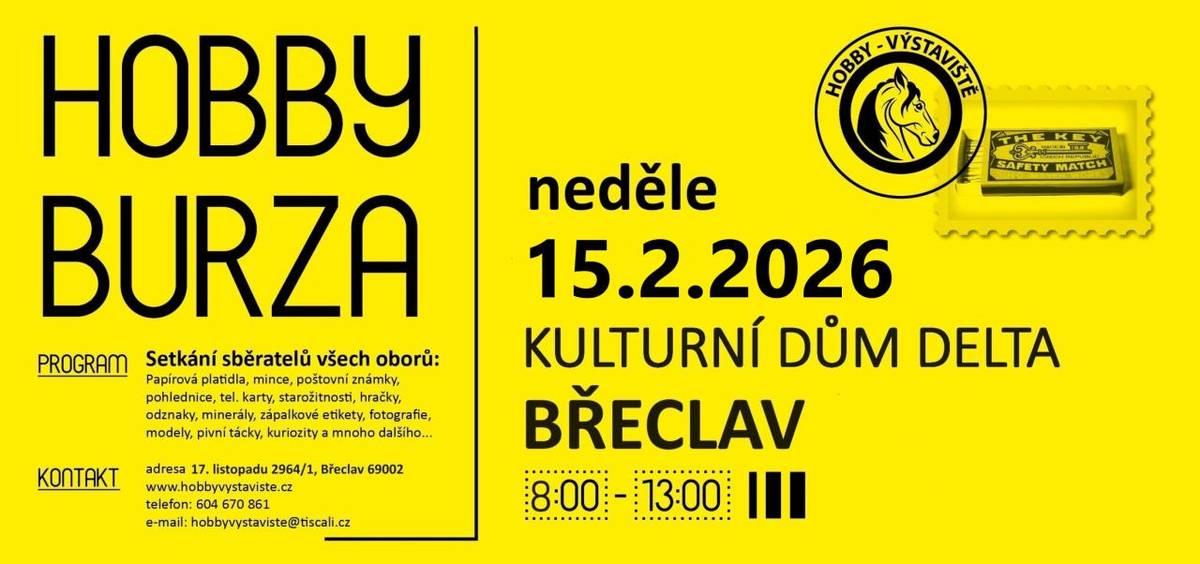Setkání sběratelů se uskuteční v neděli 15.2.2026 od 8:00 do 13:00.