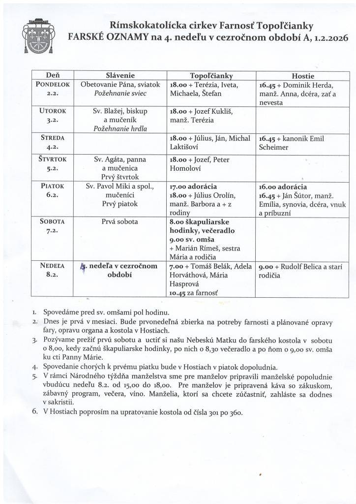 farské oznamy