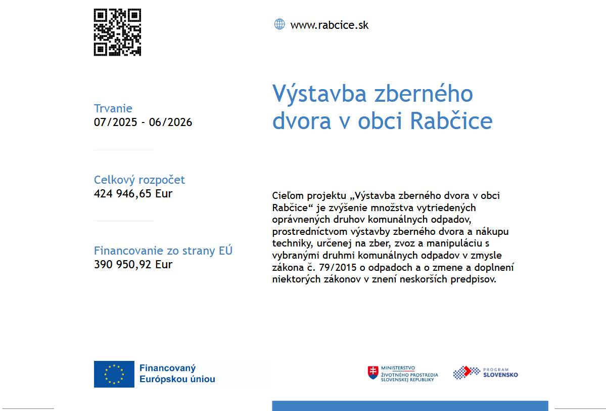 Celkový rozpočet 424 946,65 Eur