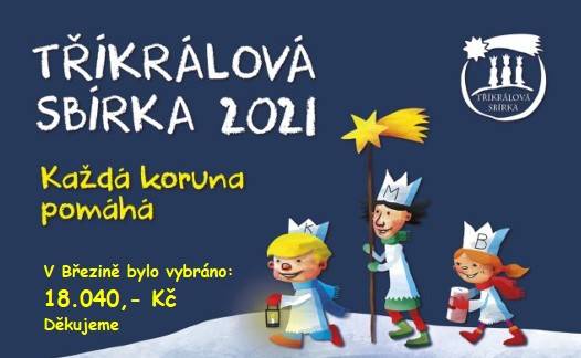 V rámci Tříkrálové sbírky bylo v obci vybráno 18.040,- Kč  Děkujeme všem štědrým dárcům