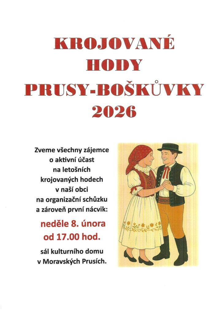 KROJOVANÉ HODY PRUSY-BOŠKŮVKY 2026