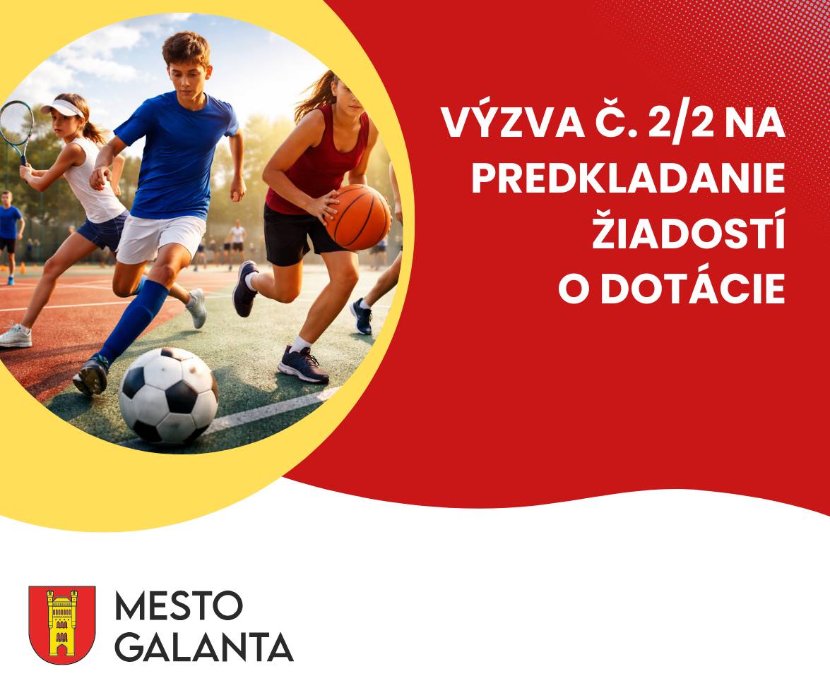 Výzva č. 2/2 na predkladanie žiadostí o poskytnutie dotácie v oblasti „Rozvoj telesnej kultúry“ z rozpočtu mesta na rok 2026.