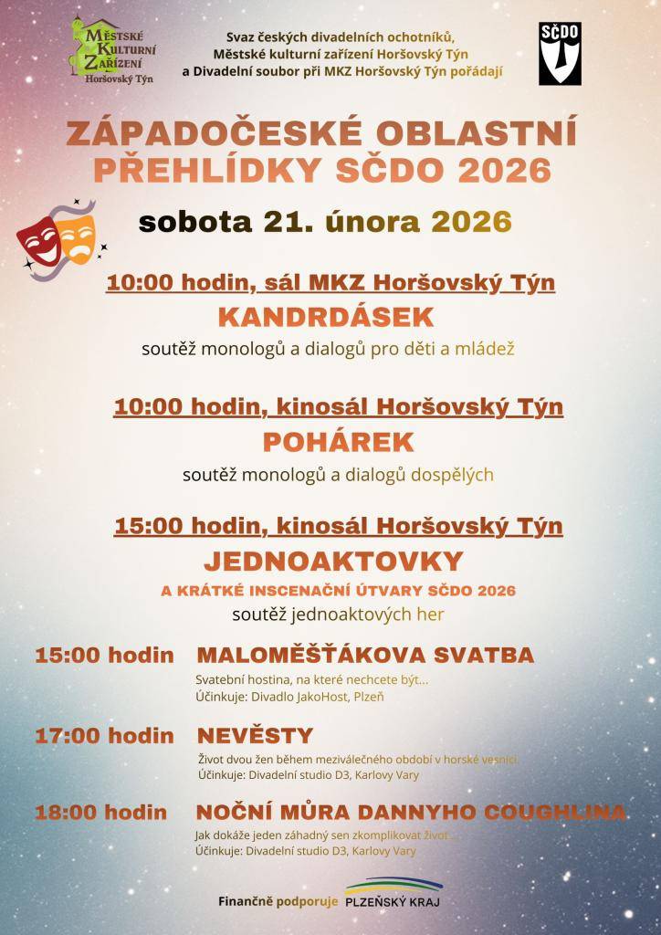 V sobotu 21. února 2026 v sále MKZ a v kinosále Horšovský Týn.