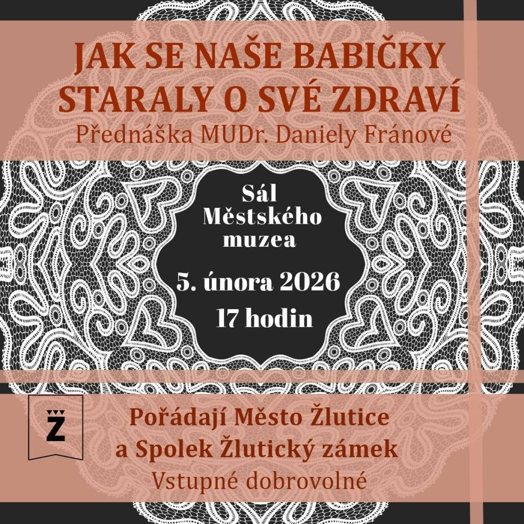 Město Žlutice zve na přednášku MUDr. Daniely Franové.