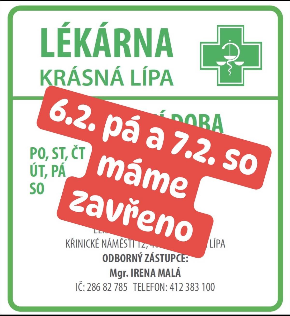 Informace z lékárny 👉