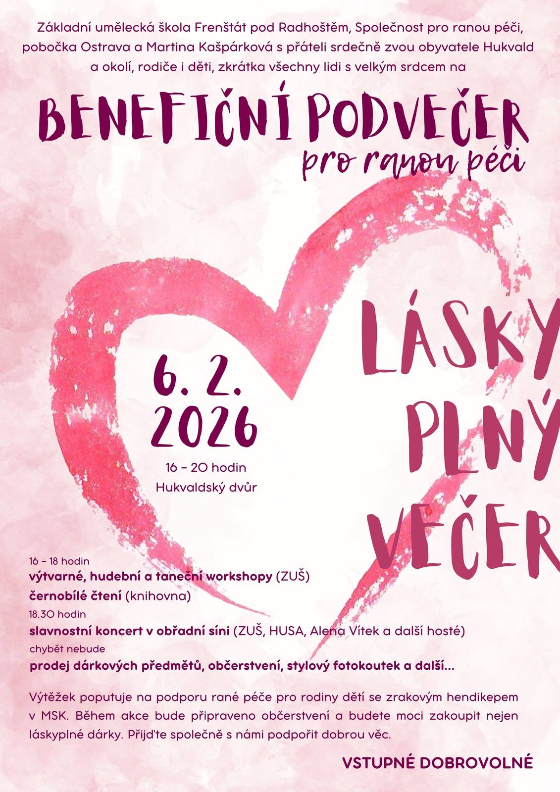 proběhne v pátek 6. února 2026 od 16 hodin v Hukvaldském dvoře