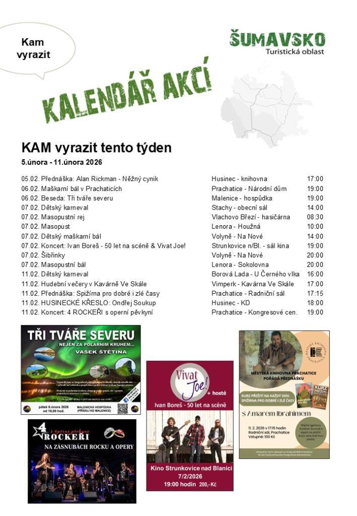 Kalendář akcí pro 6. týden 2026