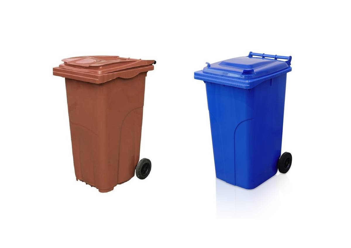 Nezapomeňte vyvézt svou hnědou a modrou popelnici před dům!