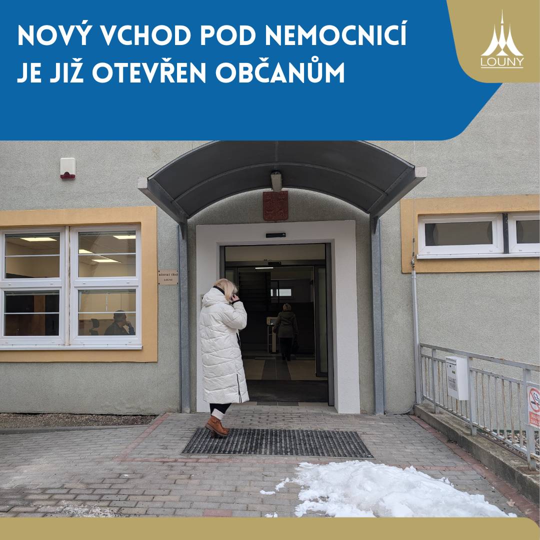 Od dnešního dne mohou občané využívat nový hlavní vchod a recepci Městského úřadu Louny v budově Pod Nemocnicí. Slavnostní přestřižení pásky dnes symbolicky ukončilo projekt rekonstrukce, který byl zahájen v listopadu loňského roku. „Cílem celé rekonstrukce bylo zpřístupnit úřad, zvýšit jeho přehlednost a zajistit větší komfort pro všechny návštěvníky. Nový vchod se samootevíracími dveřmi i boční vstup výrazně usnadní pohyb seniorům, osobám se sníženou mobilitou i rodičům s kočárky a zároveň přispěje k lepší orientaci a vyšší bezpečnosti v budově,“ uvedl místostarosta města Loun Pavel Csonka. V prostoru mezidveří vzniklo také druhé okénko, které umožňuje občanům pohodlně odevzdat písemnosti bez nutnosti vstupu do budovy. Součástí projektu je i nový únikový východ, jenž zvyšuje celkovou bezpečnost provozu úřadu. Rekonstrukce tak přinesla nejen modernější a uživatelsky přívětivější prostředí, ale i lepší podmínky pro každodenní fungování městského úřadu. Děkujeme občanům za trpělivost během stavebních prací a věříme, že nové prostory přispějí k příjemnější návštěvě úřadu. Jak a co kde vyřídíte? Jednoduchého průvodce najdete na webových stránkách.