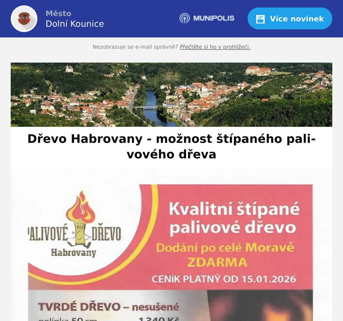 Společnost Dřevo Habrovany nabízí občanům dodání štípaného palivového dřeva, tvrdého i měkkého a také suchého s dopravou ZDARMA a rychlým dodáním až k Vám domů. Objednávejte na telefonním čísle: 739 572 972, nebo na www.drevohabrovany.cz.