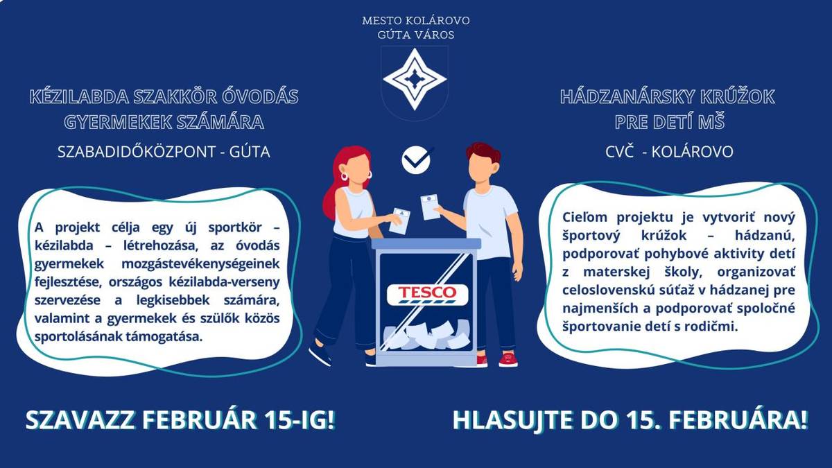 Podporte do 15. februára projekt Centra voľného času hlasovaním v miestnom Tescu.   Ďakujeme