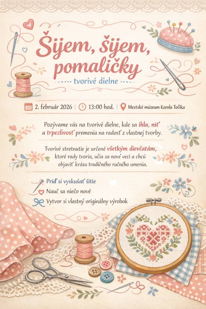 Pozývame vás na tvorivé stretnutie, ktoré je určené všetkým dievčatám, ktoré sa rady učia nové veci a chcú objaviť krásu tradičného ručného umenia.