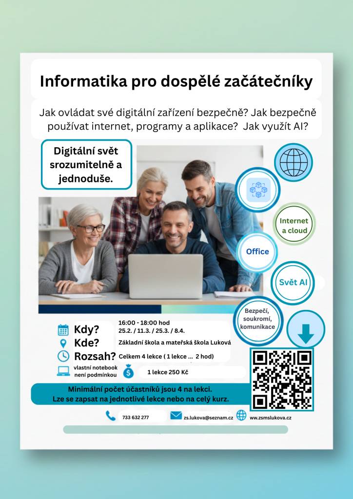 Informatika pro dospělé začátečníky - 25.2. / 11.3. / 25.3. / 8.4.