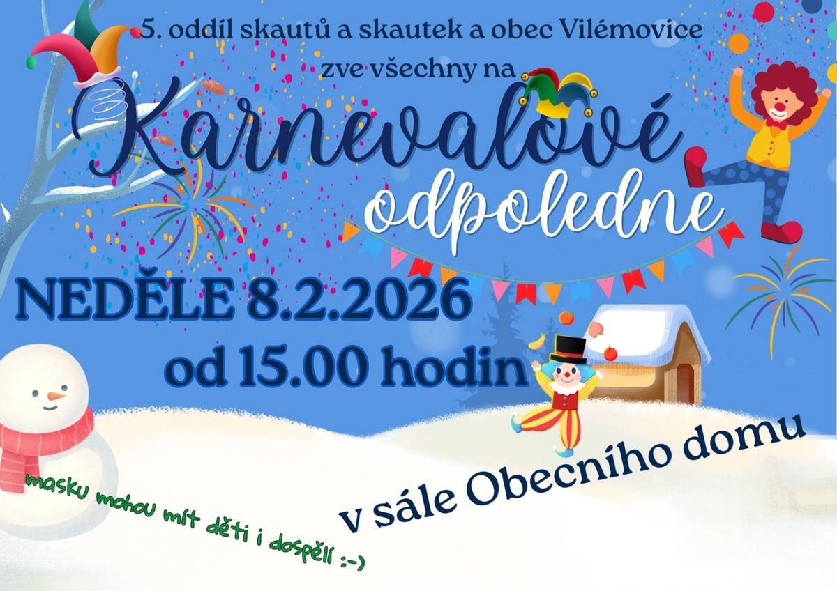 Karnevalové odpoledne 8.2.2026