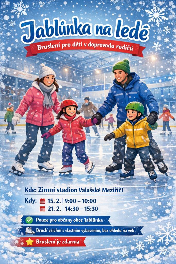 Jablůnka na ledě- bruslení pro děti i rodiče