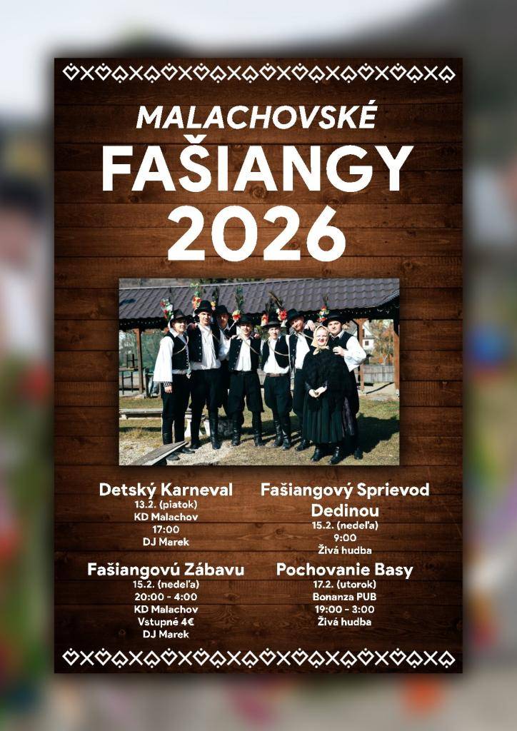 Pozývame všetkých na Malachovské fašiangy 2026