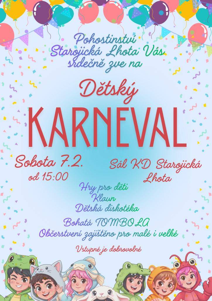 hasičský ples Vlčnov, dětský karneval Starojická Lhota, maškarní ples Havajská noc Palačov, den otevřených dveří Dětská skupina Bobánek, zápis dětí do 1. třídy