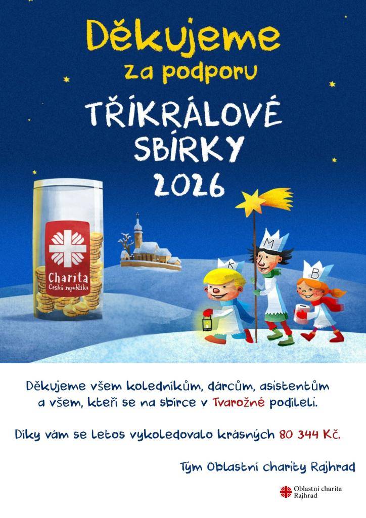 Poděkování za Tříkrálovou sbírku 2026