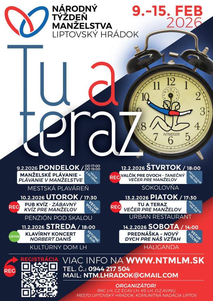 Podujatia v rámci Národného týždňa manželstva (NTM) sa stávajú obľúbenou tradíciou. Organizátori sa tento rok rozhodli výrazne rozšíriť ich ponuku a aj vy si môžete vybrať či sa zúčastníte športovej, vedomostnej, kultúrnej či spoločenskej aktivity.