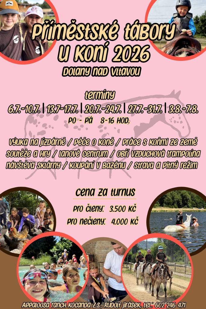 Příměstské tábory u koní - v obci Dolany nad Vltavou - LÉTO 2026
