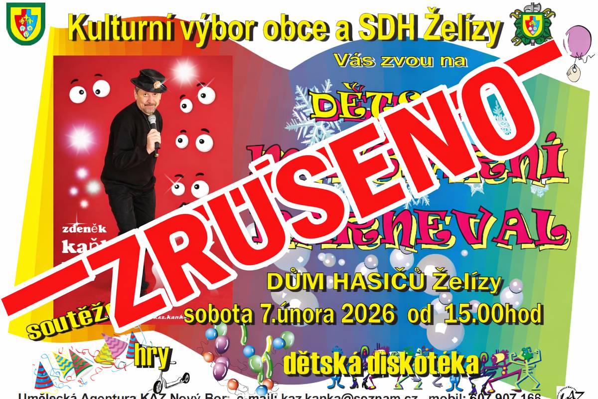 Milí rodiče a děti, vzhledem k velké nemocnosti jsme bohužel nuceni dětský maškarní karneval zrušit. Děkujeme za pochopení a budeme se těšit na příště. 🎈