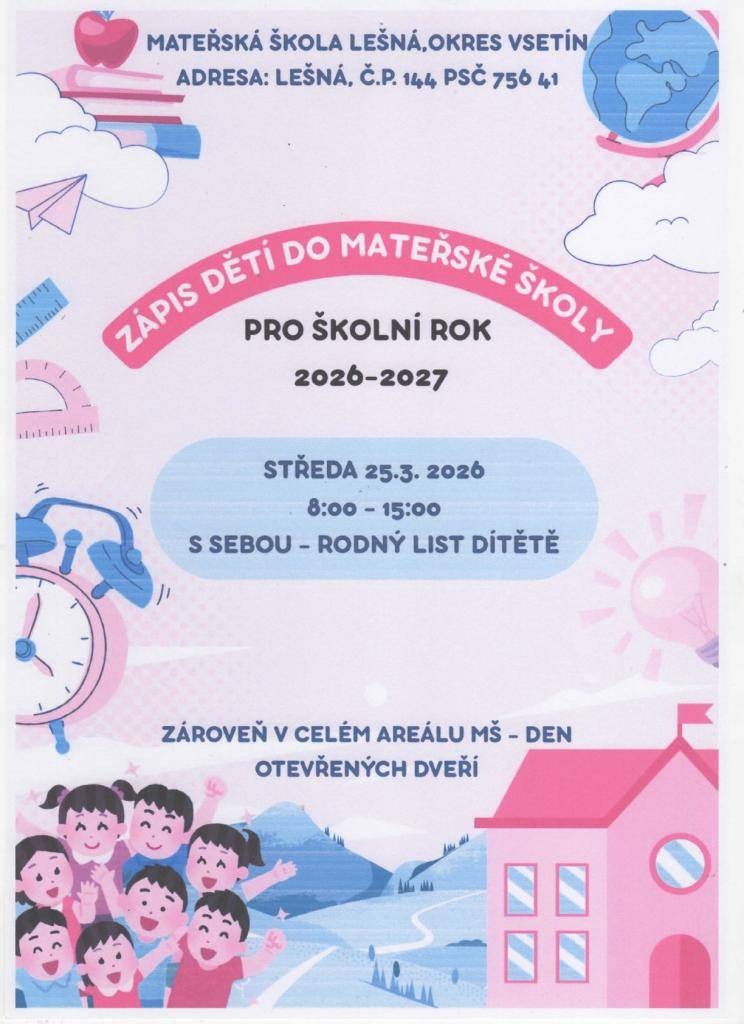 pro školní rok 2026-2027 se uskuteční ve středu 25.3.2026